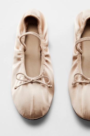 Elastic Satin Ballerinas  from Mango 