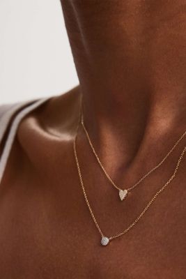 Mini Heart Pavé Diamond Necklace