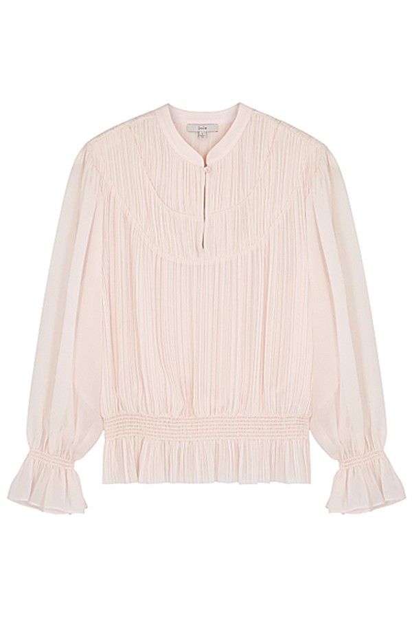 Mumbi Light Pink Plissé Chiffon Blouse from Joie