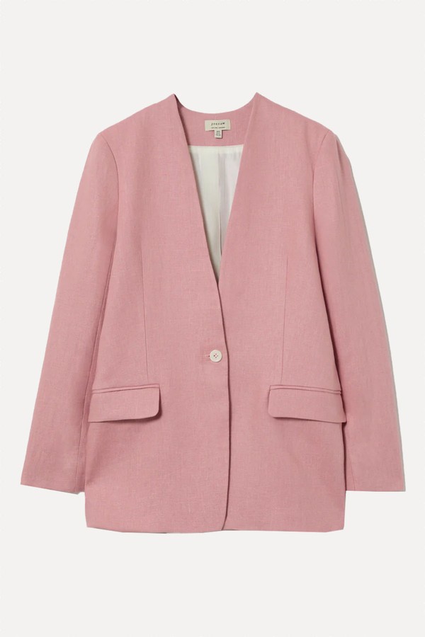 Linen Collarless Blazer from Jigsaw