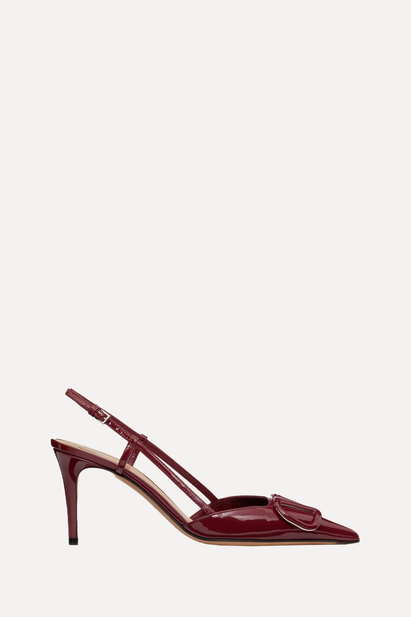 Vlogo Signature Patent Leather Slingback Pumps from Valentino Garavani