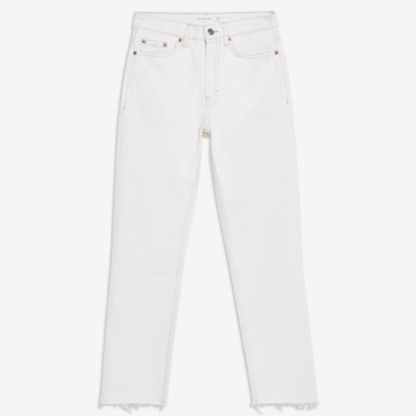 Ecru Straight Jeans from Topshop