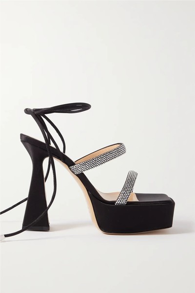 Devon Crystal-Embellished Satin Platform Sandals from Mach & Mach