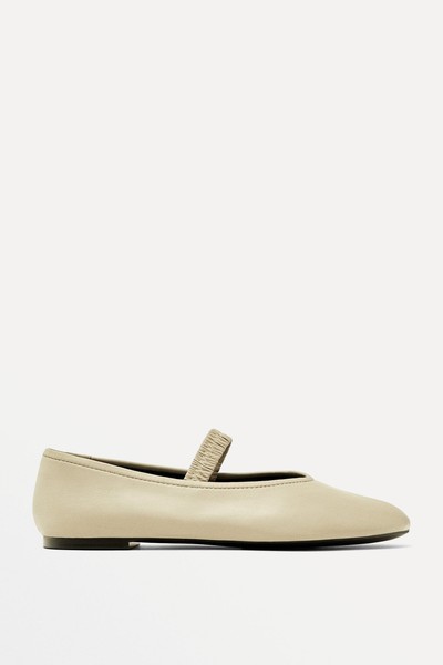 Soft Elastic Ballet Flats from Massimo Dutti