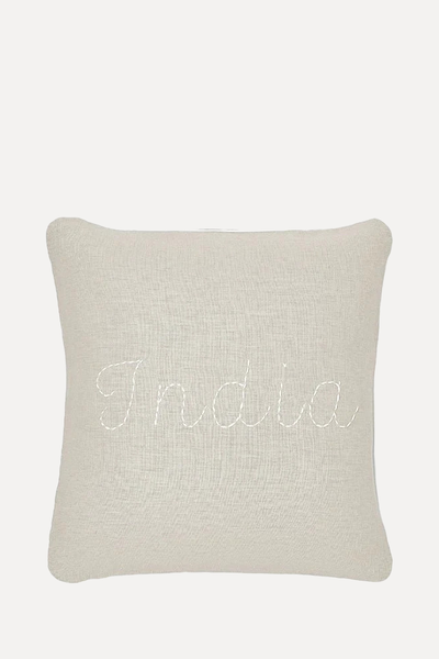 Personalised Linen Baby Cushion from Noa De Cajou