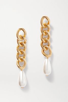 Gold-Tone Faux Pearl Earrings from Rosantica