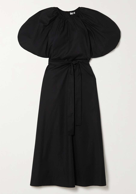 Lloyd Belted Organic Cotton-Blend Poplin Midi Dress from Reformation