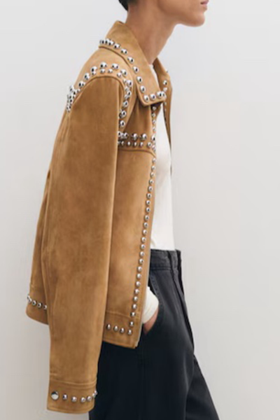 Studded Leather Jacket from Mango