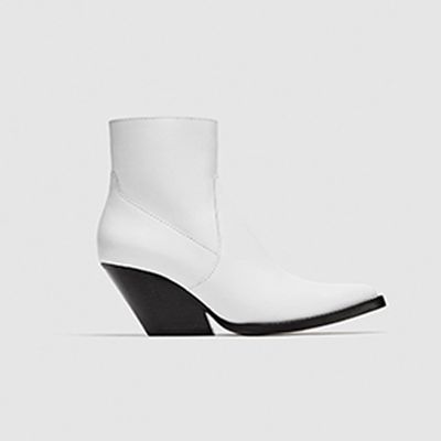 Leather Cowboy Ankle Boots  from Zara