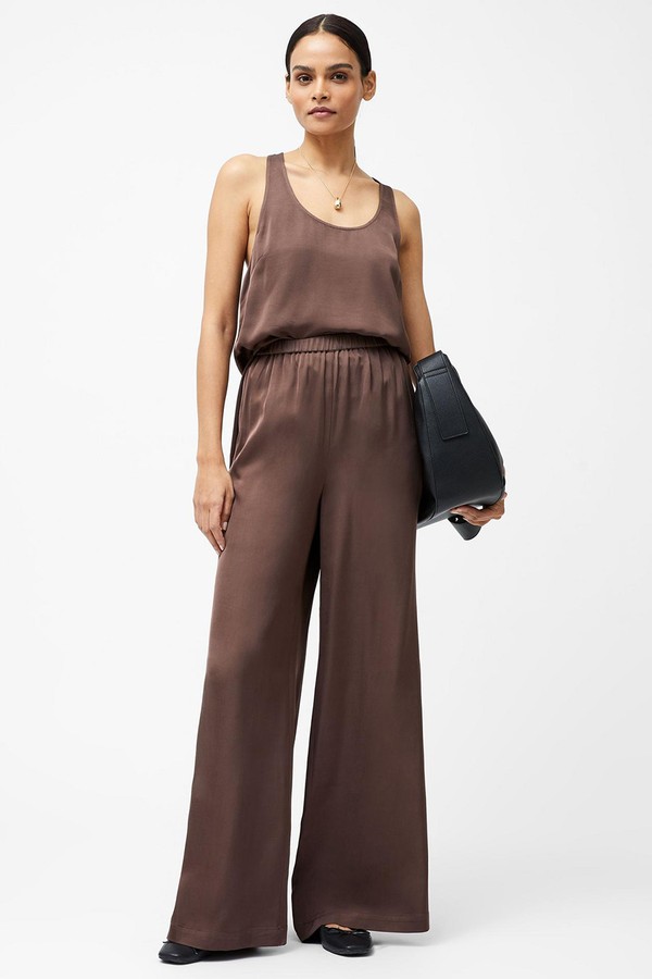 Satin Elasticated Waist Wide Leg Trousers from French Connection