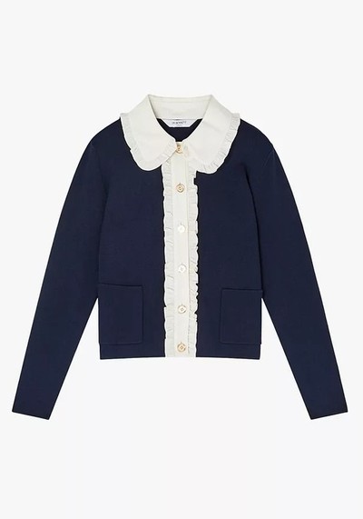 Paris Contrast Frill Collar Cardigan from L.K.Bennett