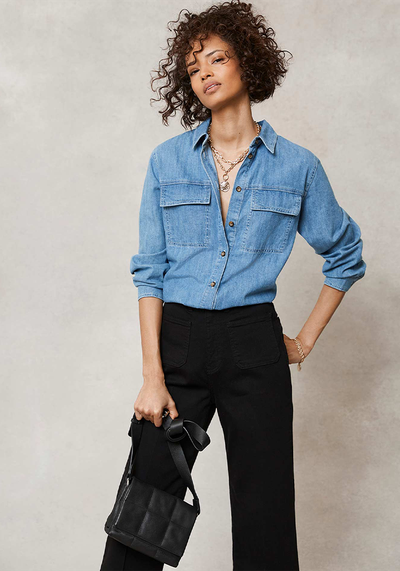 Blue Denim Oversized Shirt from Mint Velvet