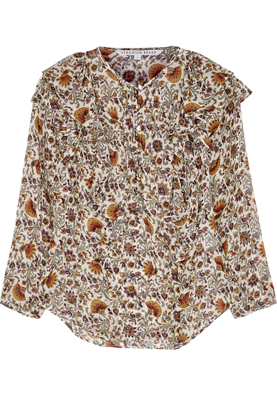 Aneri Printed Silk-Chiffon Blouse from Veronica Beard