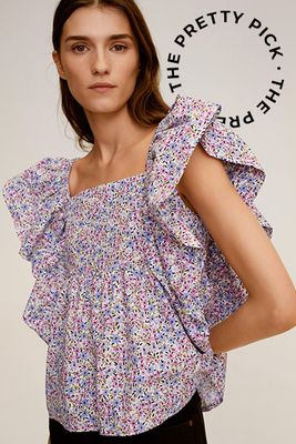 Ruffles Floral Top from Mango