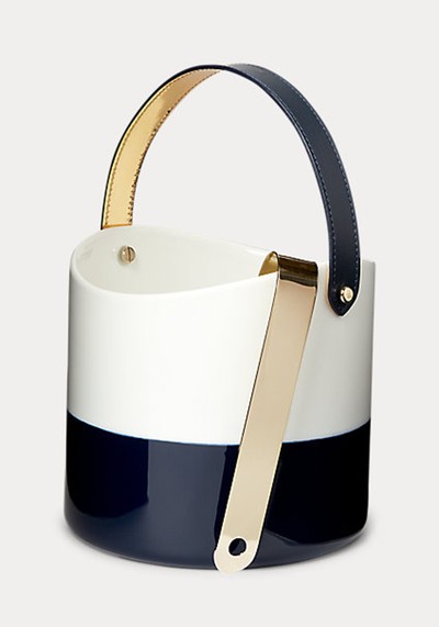 Wyatt Porcelain Navy Ice Bucket