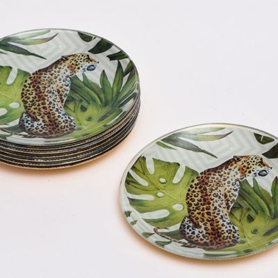 Set Of 8 Leopard Plates from Fiona Finds