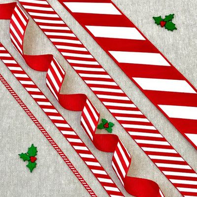 Red & White Candy Stripe Ribbon