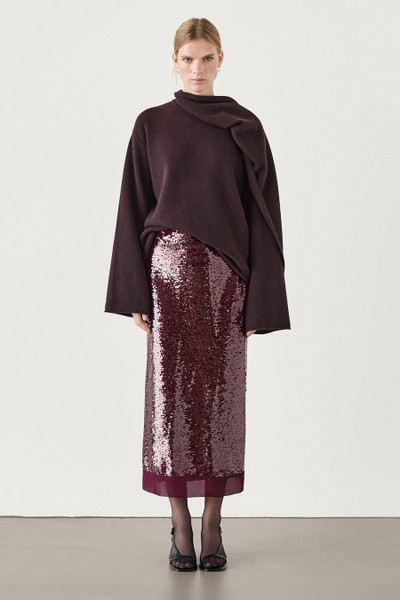 Midi Skirt With Sequins from Massimo Dutti