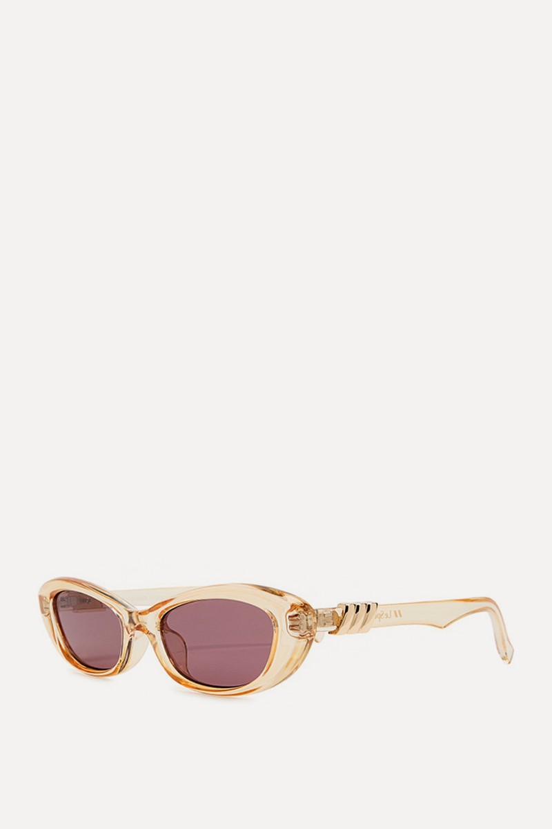 The Whisperer Narrow Oval-Frame Sunglasses from le specs