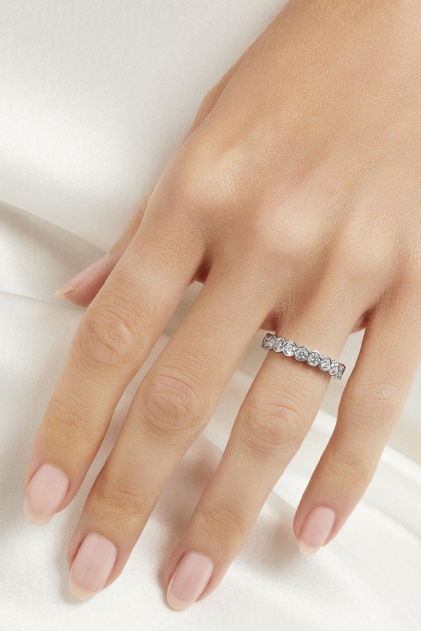 Bezel Set Round Diamond Wedding Band