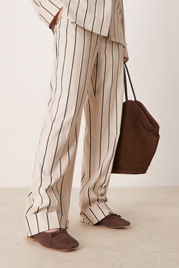 Landmark Suede High Vamp Ballets from Asos Design