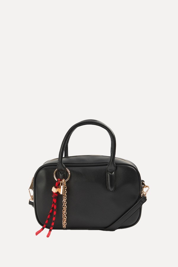 Cross Body Zip Closure Mini Bowler Bag
