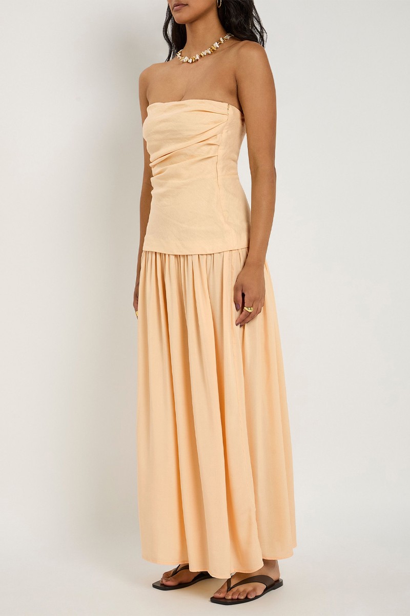 Hedy Draped Woven Maxi Dress from FAITHFULL