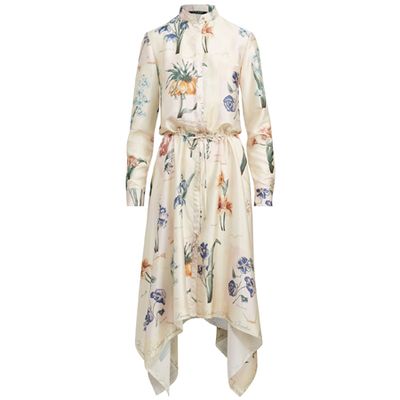 Floral Handkerchief-Hem Dress