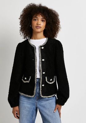 Black Boucle Cardigan from River Island