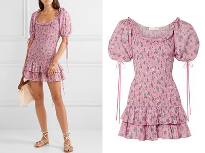 Violet Ruffled Floral-Print Cotton-Voile Mini Dress from LoveShackFancy