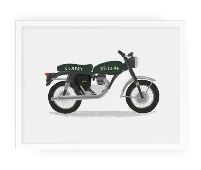 Motorbike Personalised Illustrated Print from Alex Foster Illo