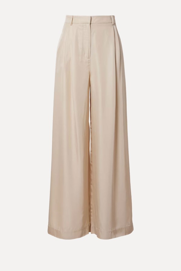 Marfa Pleated Twill Wide-Leg Pants from The Frankie Shop