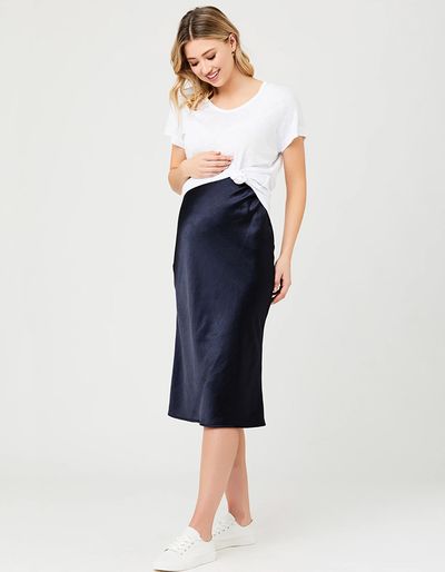 Lexie Satin Skirt Navy from Ripe