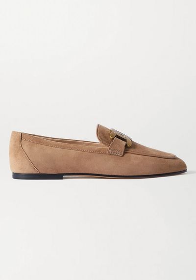 Catena Embellished Suede Loafers from Tod's