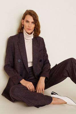 Flecked Wool-Blend Suit Blazer