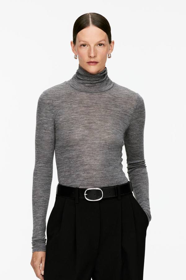 Roll-Neck Wool Top