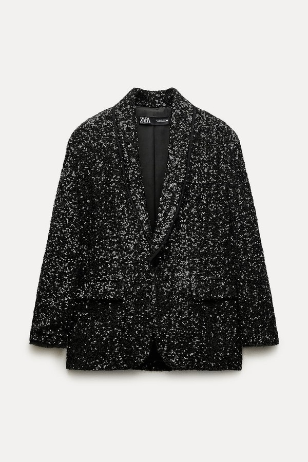 Fitted Blazer With Sequins