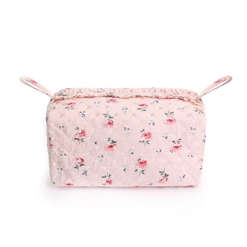 Bijou Rose Medium Quilted Makeup Bag from Needle & Thread