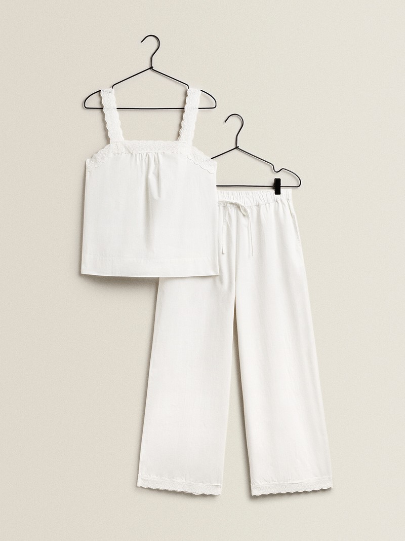 Embroidered Cropped Trousers from Zara