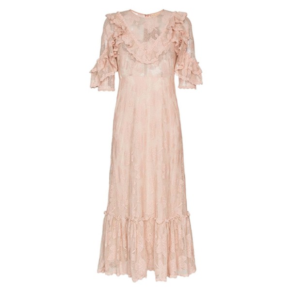 Ruffled Lace Midi Dress from ByTimo