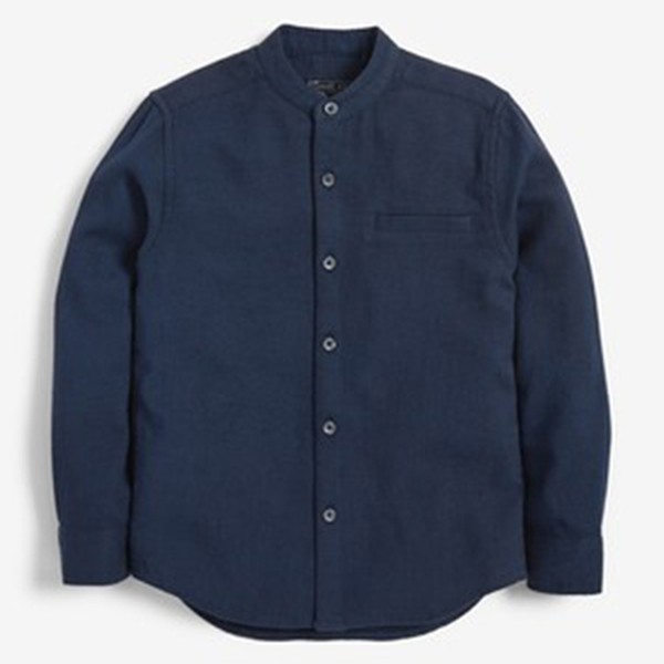 Long Sleeve Textured Grandad Shirt  from Next