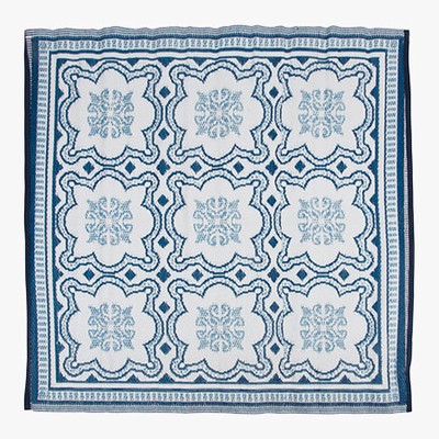 Blue Mosaic Reversible Outdoor Garden Rug from Rockett St George