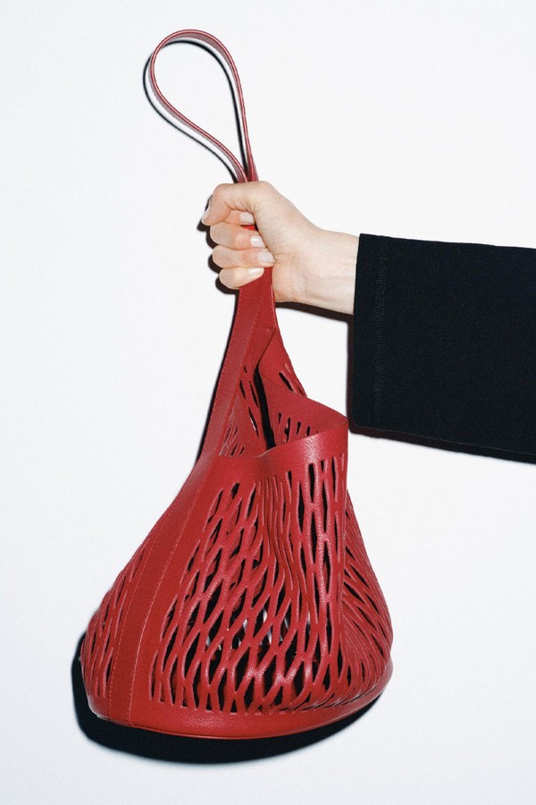 Openwork Leather Shoulder Bag