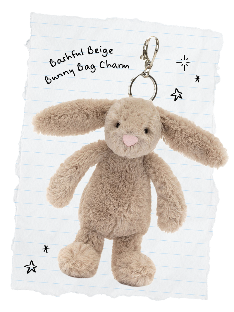 Bashful Beige Bunny Bag Charm