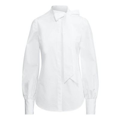 Tie-Neck Cotton Shirt