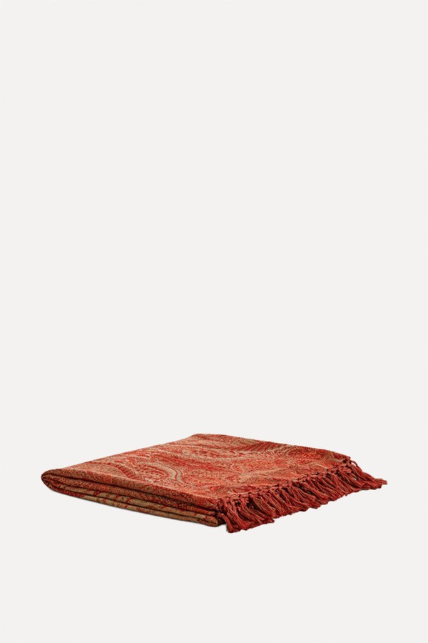 Antique-Style Paisley Wool Throw from OKA