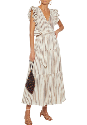 Lilliana Ruffled-Trimmed Striped Cotton Maxi Dress from Ulla Johnson