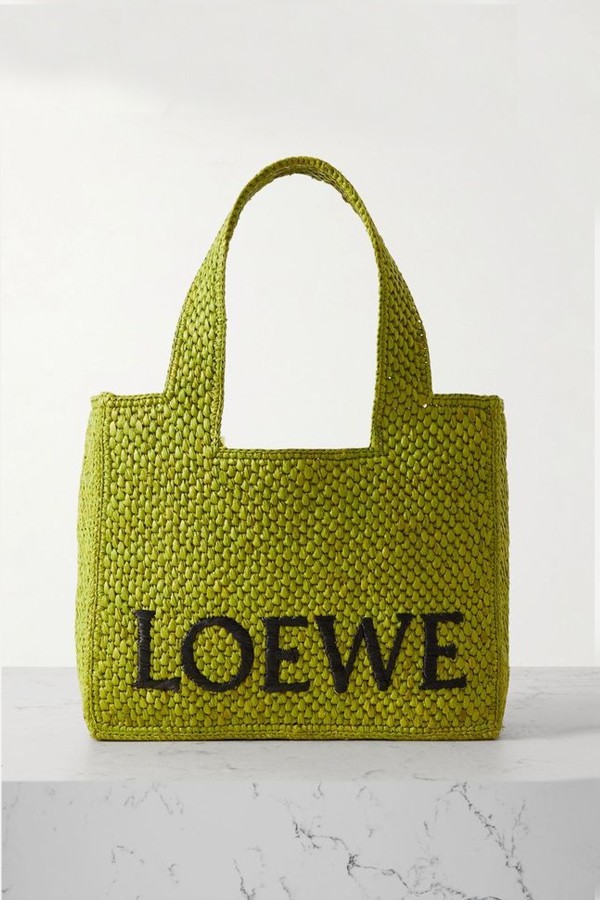 Embroidered Raffia Tote from LOEWE