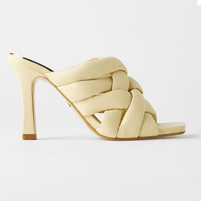 Quilted Braided Leather Mules from Zara