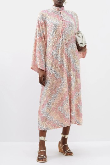 Zigzag Sequinned Maxi Kaftan Dress from La Vie Style House